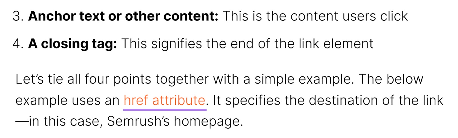 Hyperlink highlighted in a Semrush article.